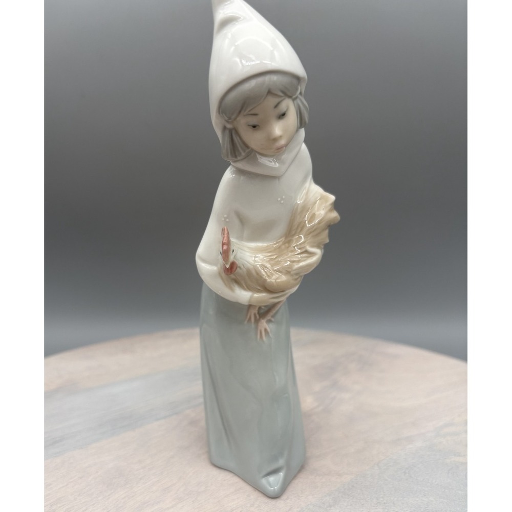 Vintage Lladro Figurine Shepherdess with Rooster 2001 Retired 4677 Made in Spain - Picture 9 of 16